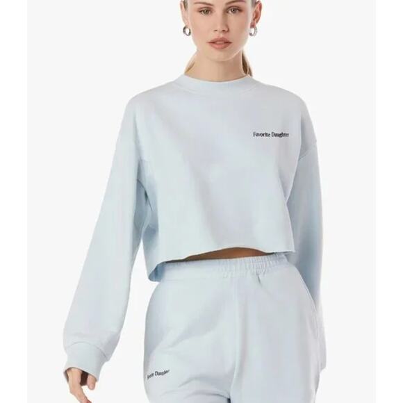 Favorite Daughter Jen Cropped Boxy Oversized Sweatshirt L - Picture 4 of 4